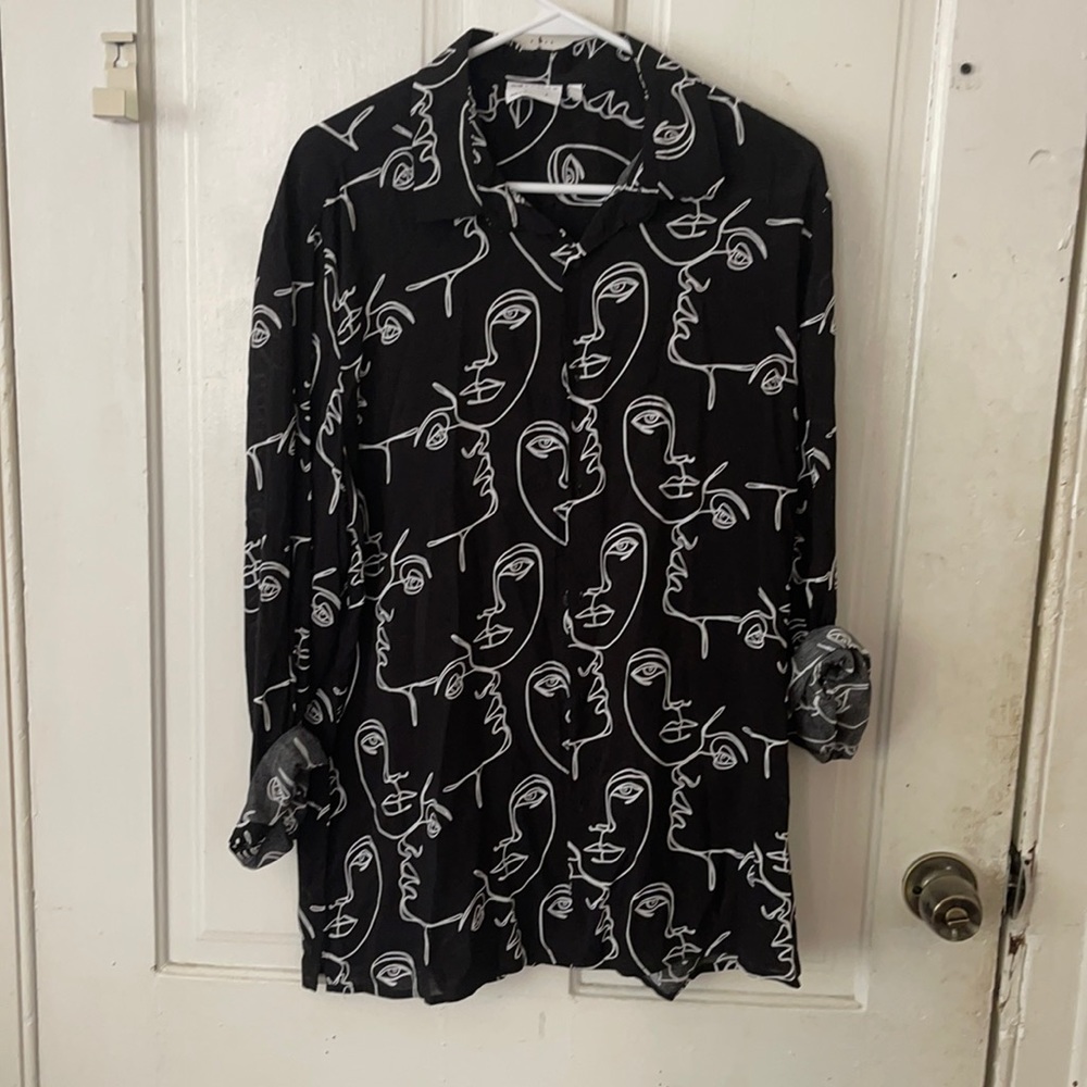 ASOS Sketch Faces Button Down Shirt